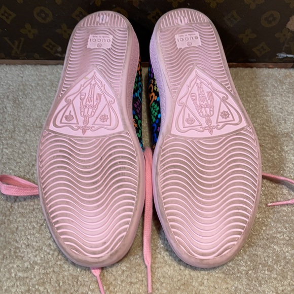 GUCCI $720 PSYCHEDELIC ACE GG LOGO SUPREME LEATHER SHOES Limit Ed Sz 36 - Picture 6 of 6